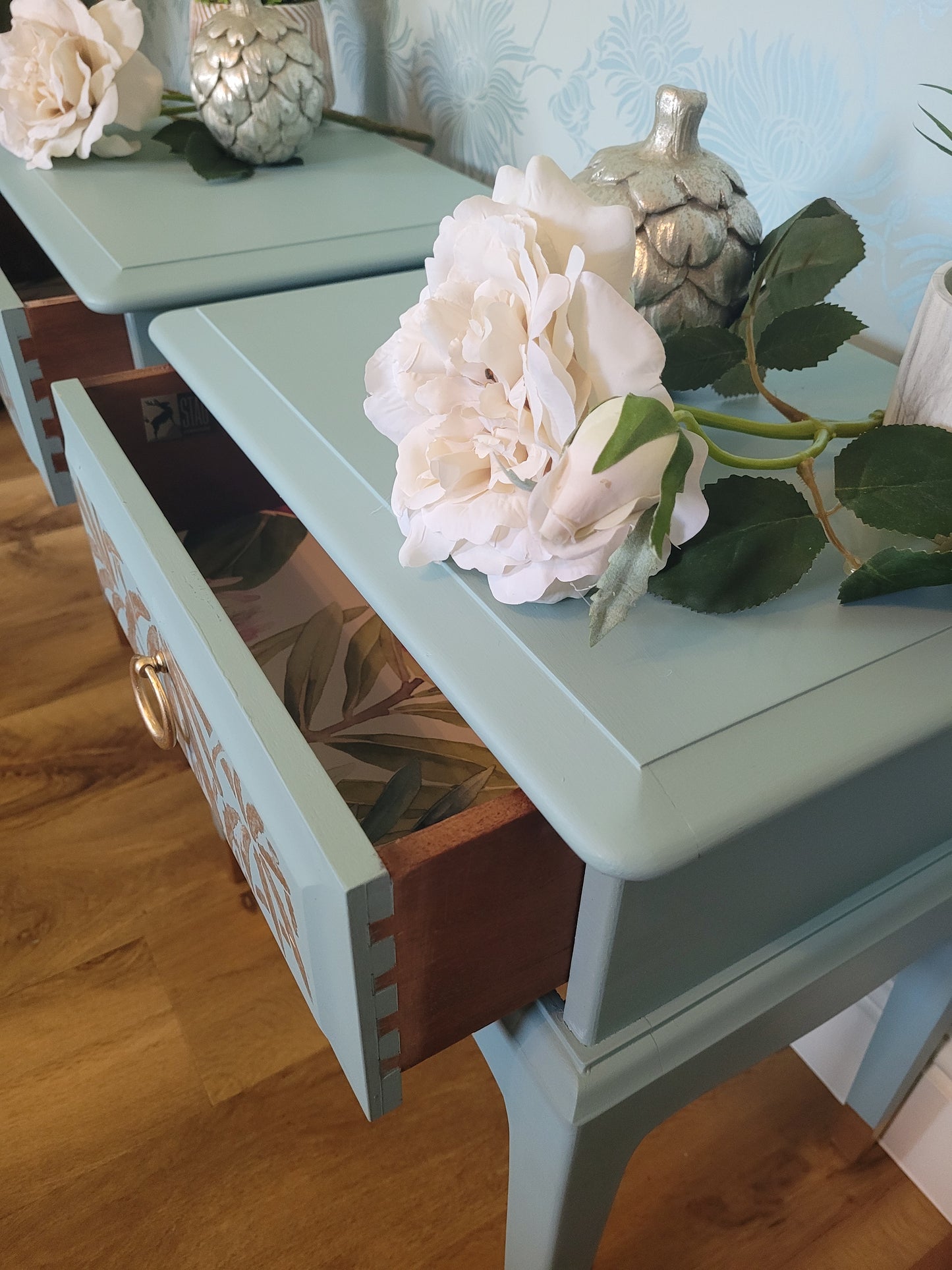 Custom Order | Stag Minstrel Leggy Bedside Tables | Hand Painted Bespoke Commission | Fusion Mineral Paint