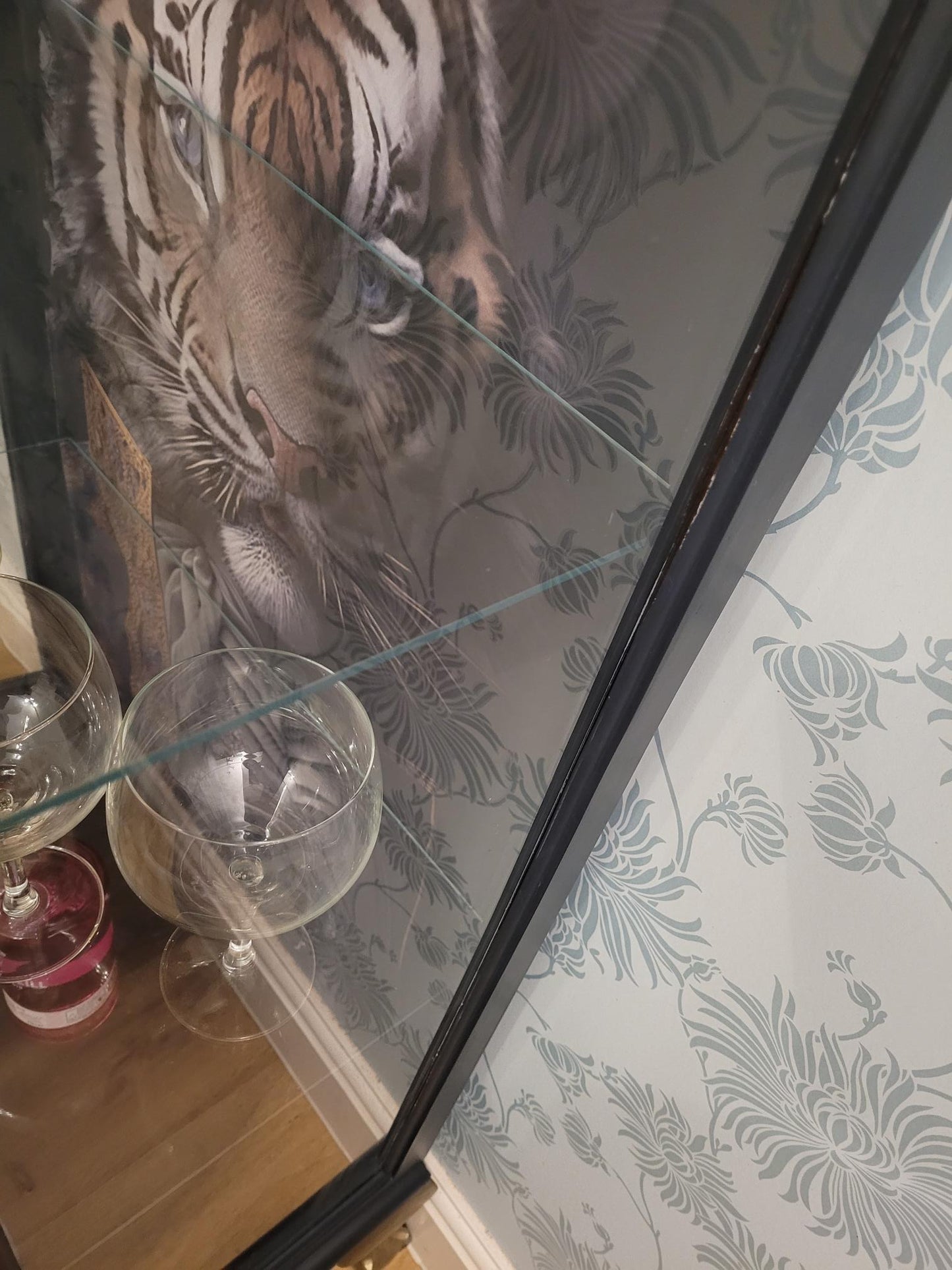 Gin Cabinet / Cocktail Cabinet with unique Tiger Decoupage