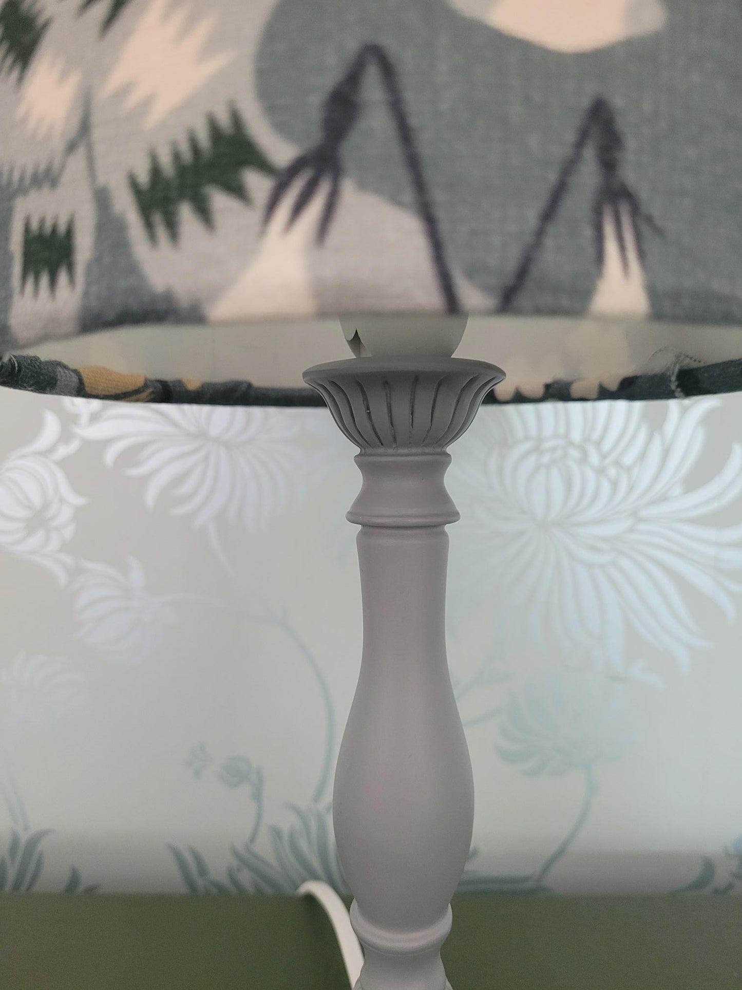 Scandinavian / Nordic Lampshade for Children's Room | Nursery 'No Bear Sleeps Here' in Petrol Blue | Hand Made Lampshade