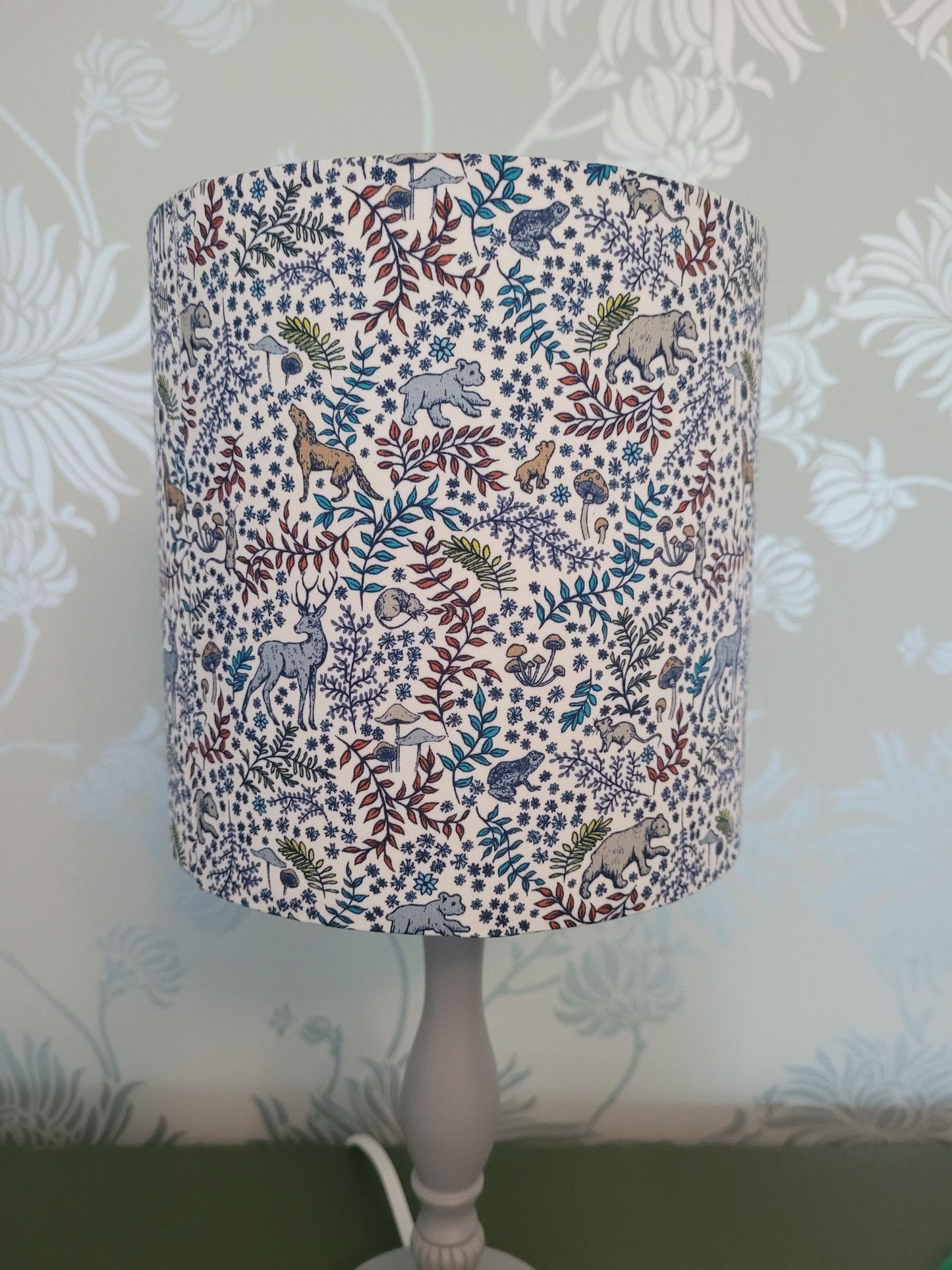 Liberty London Feldberg Forest Tana Lawn Cotton 15cm Drum Lampshade, Children's Room, Baby Nursery