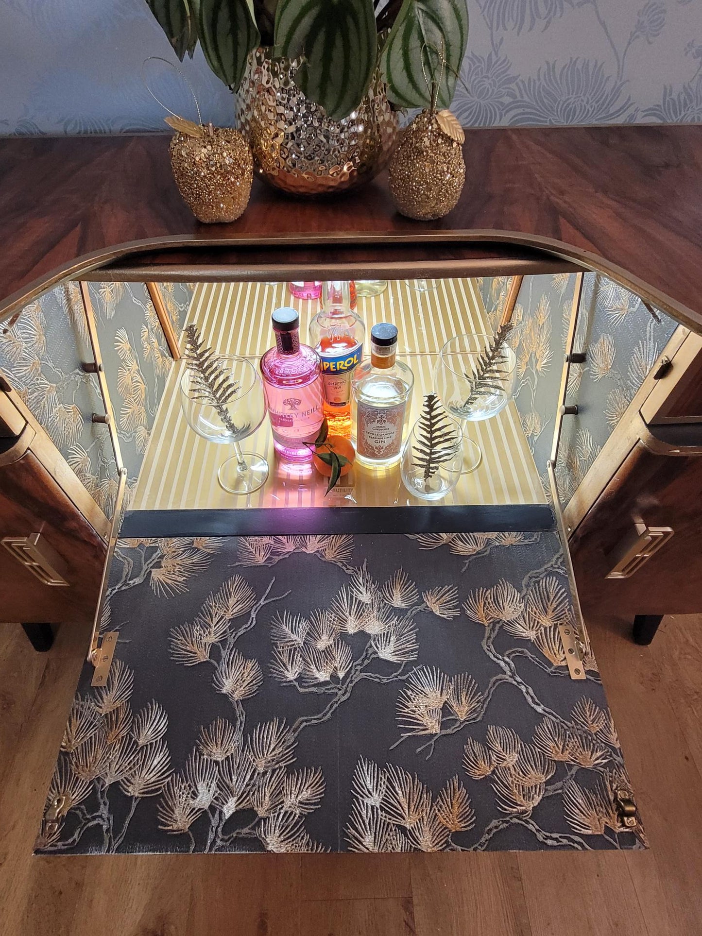 Custom Beautility Cocktail Cabinet | Bespoke Mid-Century Bar | The Vintage Peony Store