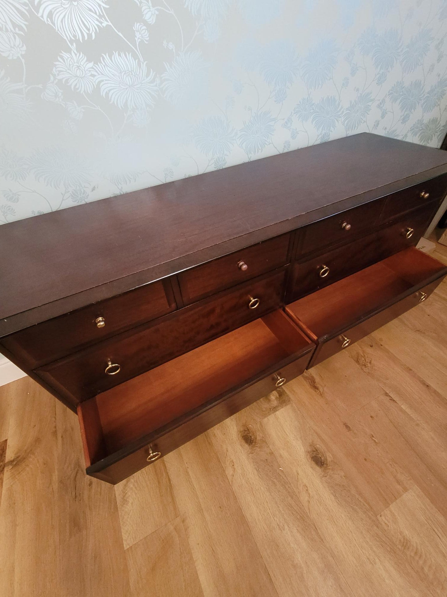 Stag Minstrel Captain’s Chest custom hand-painted commission—8-drawer vintage chest.