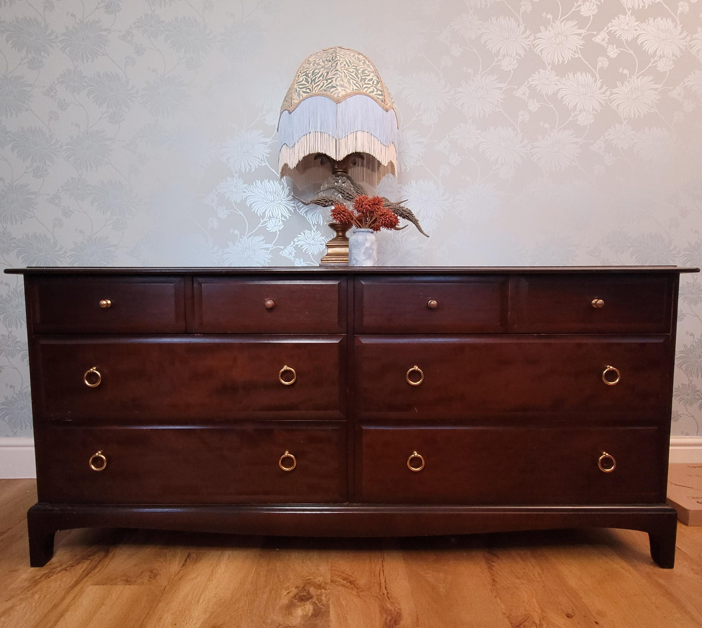 Stag Minstrel Captain’s Chest custom hand-painted commission—8-drawer vintage chest.