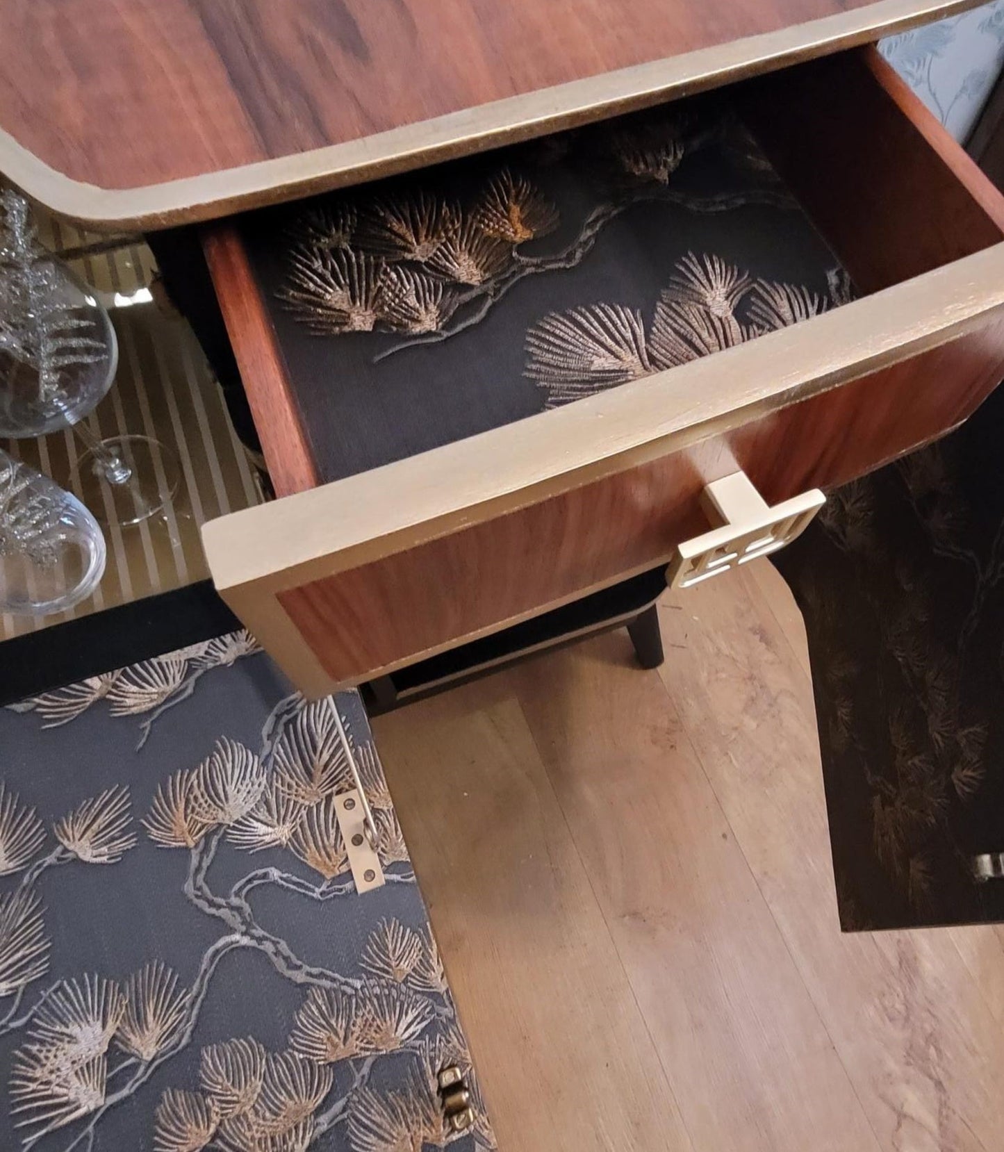 Custom Beautility Cocktail Cabinet | Bespoke Mid-Century Bar | The Vintage Peony Store