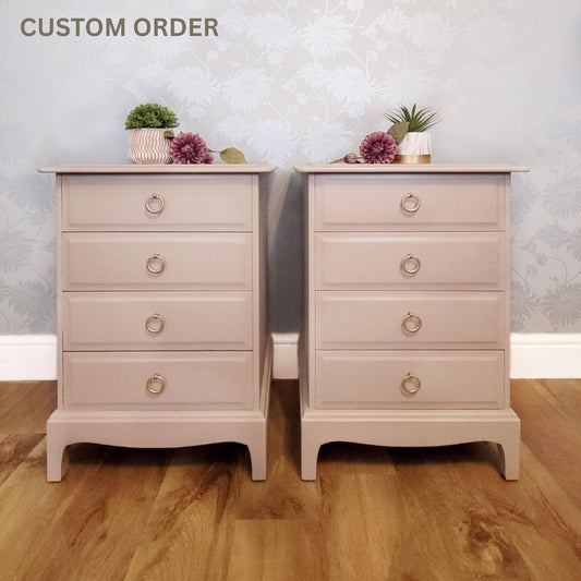 CUSTOM PAINTED TO ORDER | Stag Minstrel Tall Four Drawer Bedside Tables, Bedroom Furniture, Versatile Bedroom Storage
