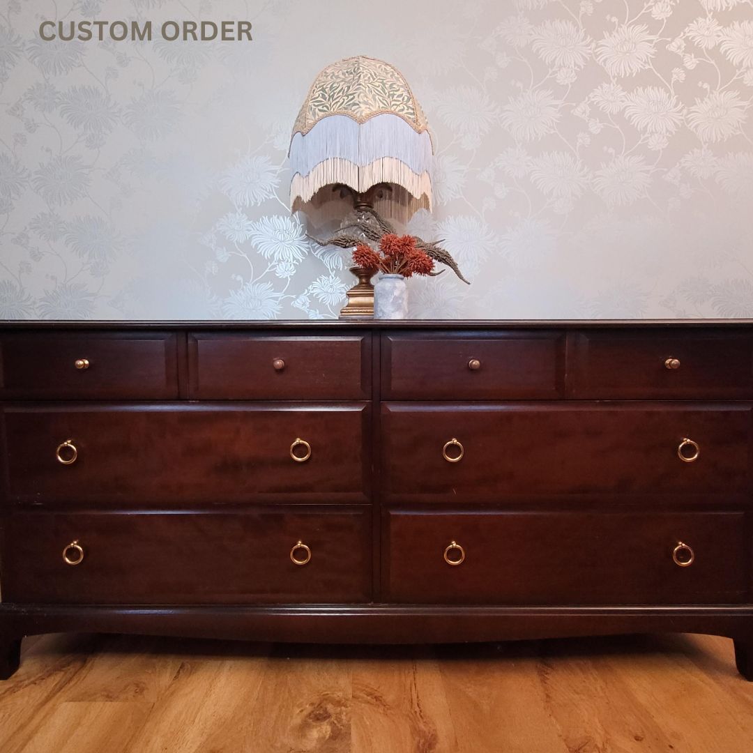 Stag Minstrel Captain’s Chest custom hand-painted commission—8-drawer vintage chest.