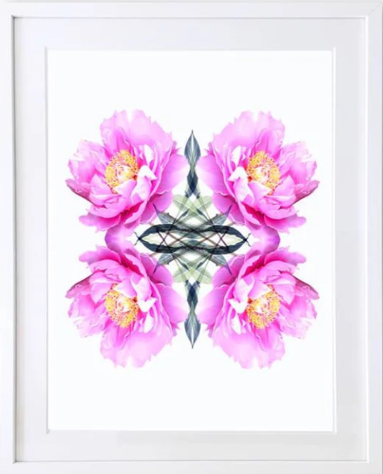 Peony Floral Framed Art print, By Lola Design