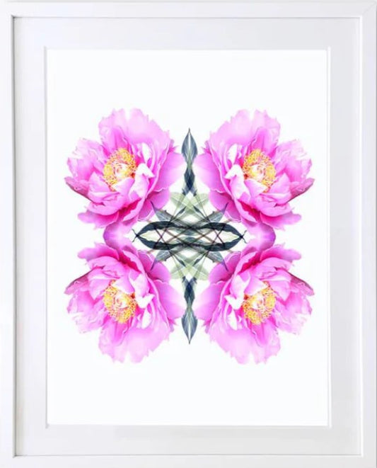 Peony Floral Framed Art print, By Lola Design