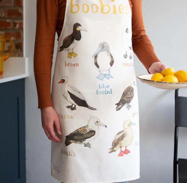 Boobies Cotton Kitchen Apron / Nature Inspired Gift for Cooking Enthusiasts / Bakers / Pun Inspired Homeware