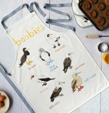 Boobies Cotton Kitchen Apron / Nature Inspired Gift for Cooking Enthusiasts / Bakers / Pun Inspired Homeware