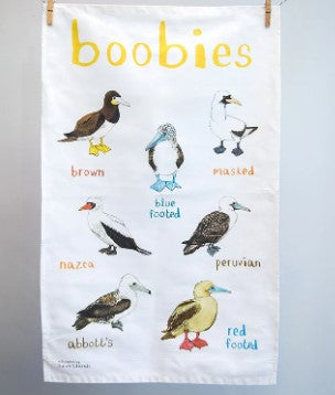 Boobies Cotton Tea Towel / Perfect Kitchenware Gift for Nature / Bird Lover