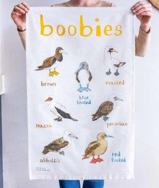 Boobies Cotton Tea Towel / Perfect Kitchenware Gift for Nature / Bird Lover