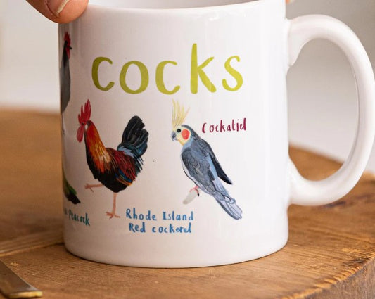 Cocks Ceramic Bird Mug / Kitchen Ware / Ceramic Gift for Animal Lovers