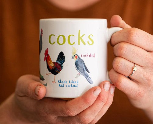 Cocks Ceramic Bird Mug / Kitchen Ware / Ceramic Gift for Animal Lovers