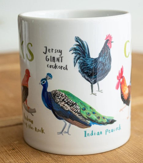 Cocks Ceramic Bird Mug / Kitchen Ware / Ceramic Gift for Animal Lovers