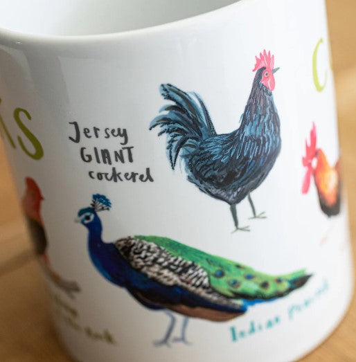 Cocks Ceramic Bird Mug / Kitchen Ware / Ceramic Gift for Animal Lovers