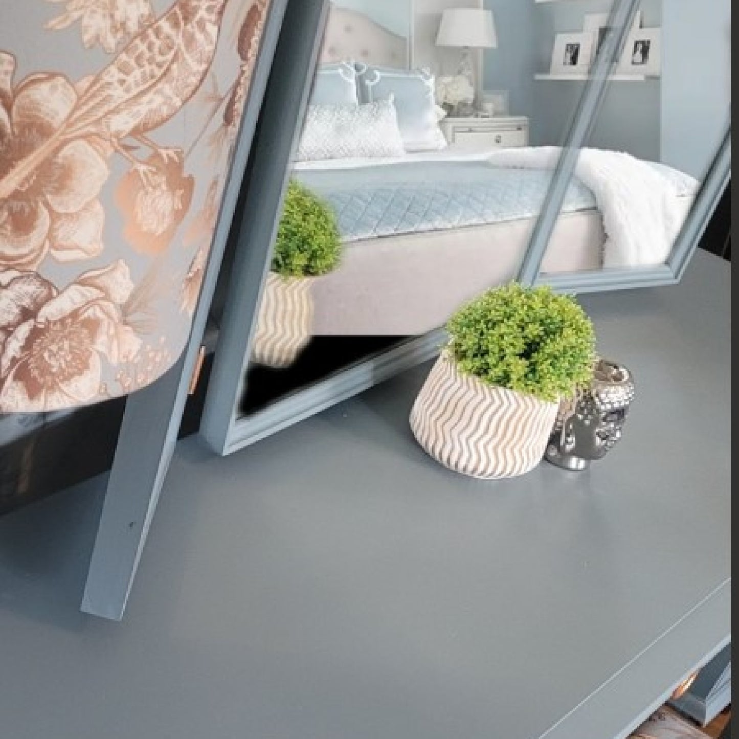 Stag Dressing Table Set | Triple Mirror & Upholstered Stool | Bespoke Bedroom Furniture | Custom Bedroom Decor | CUSTOM ORDER