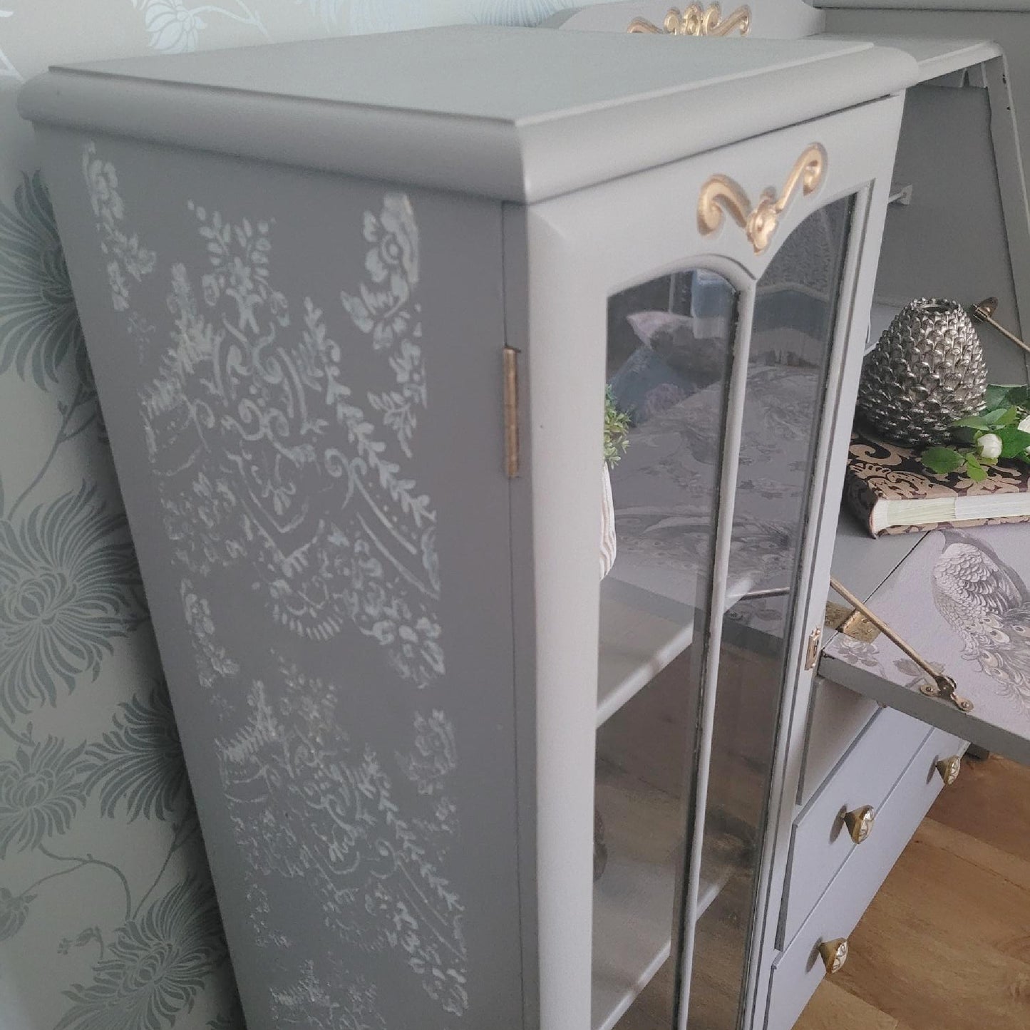 Vintage Bureau Library / Antique Bureau / Writing Desk / Mid Century Modern Desk / Art Deco Bureau