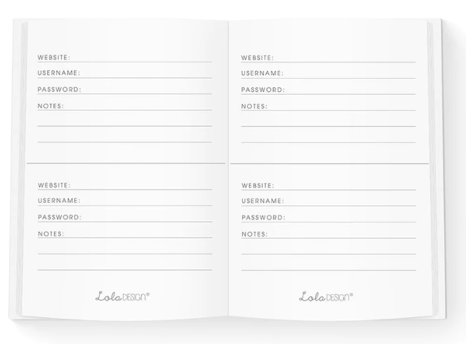 Hummingbird Internet Password Book by Lola Design