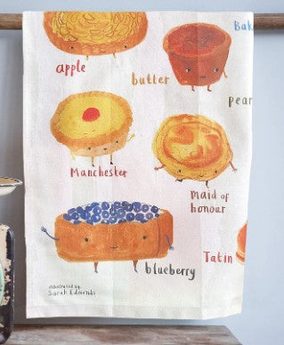 Tarts Tea Towel  / Baking Inspired Kitchenware / Ideal Gift for Chefs, Cooks, Bakers