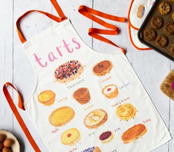 Tarts Cotton Kitchen Apron / Gift for Cooking Enthusiasts / Bakers / Pun Inspired Homeware