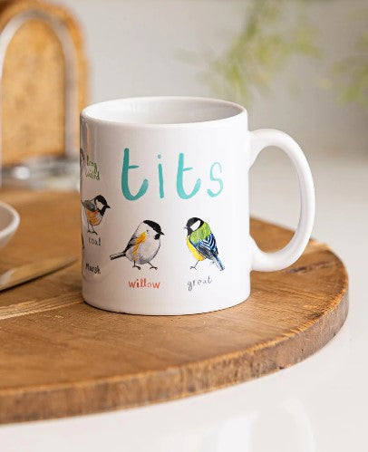 Tits Ceramic Bird Mug / Kitchenware / Ceramic Gift for Nature and Animal Lovers