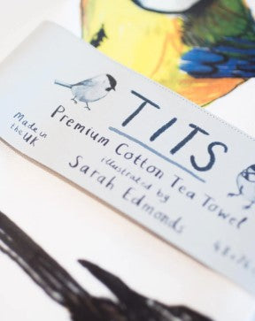 Tits Cotton Tea Towel / Nature Pun Inspired Kitchenware / Fun Gift