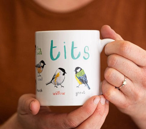 Tits Ceramic Bird Mug / Kitchenware / Ceramic Gift for Nature and Animal Lovers