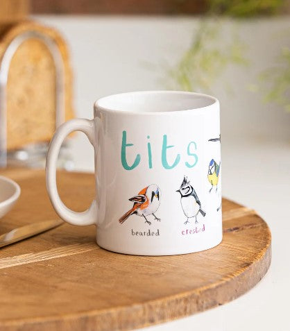 Tits Ceramic Bird Mug / Kitchenware / Ceramic Gift for Nature and Animal Lovers