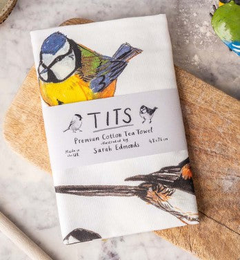 Tits Cotton Tea Towel / Nature Pun Inspired Kitchenware / Fun Gift