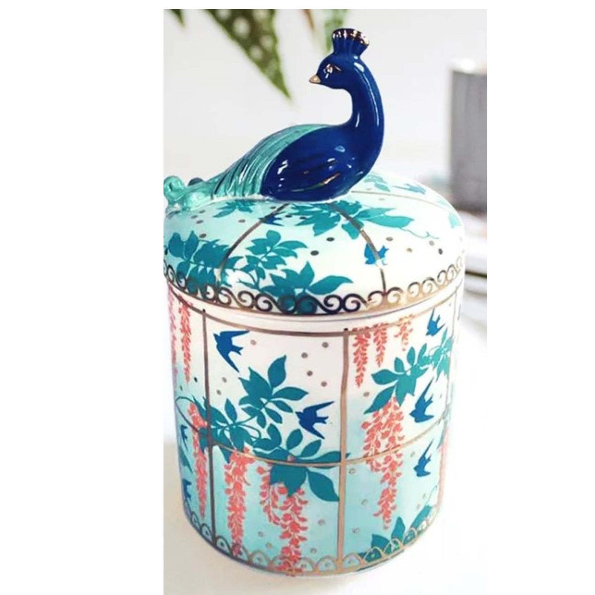 Luxurious Peacock Storage Jar - Gifting / Bedroom Accessory / Kitchen Accessory / Luxury Gift