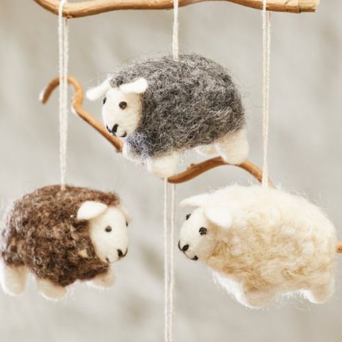 Handmade Fair Trade Hanging Sheep Decorations