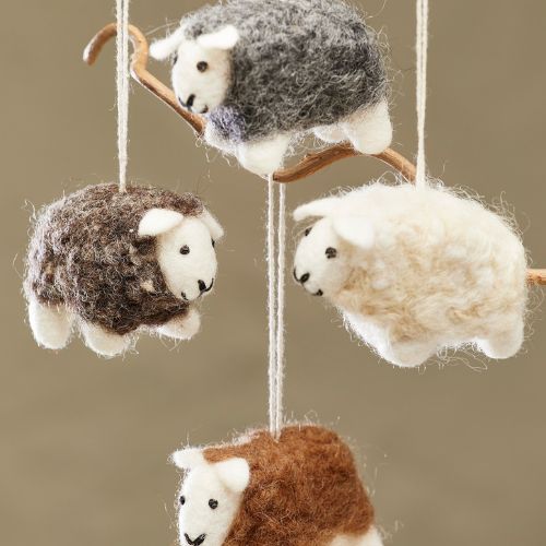 Handmade Fair Trade Hanging Sheep Decorations