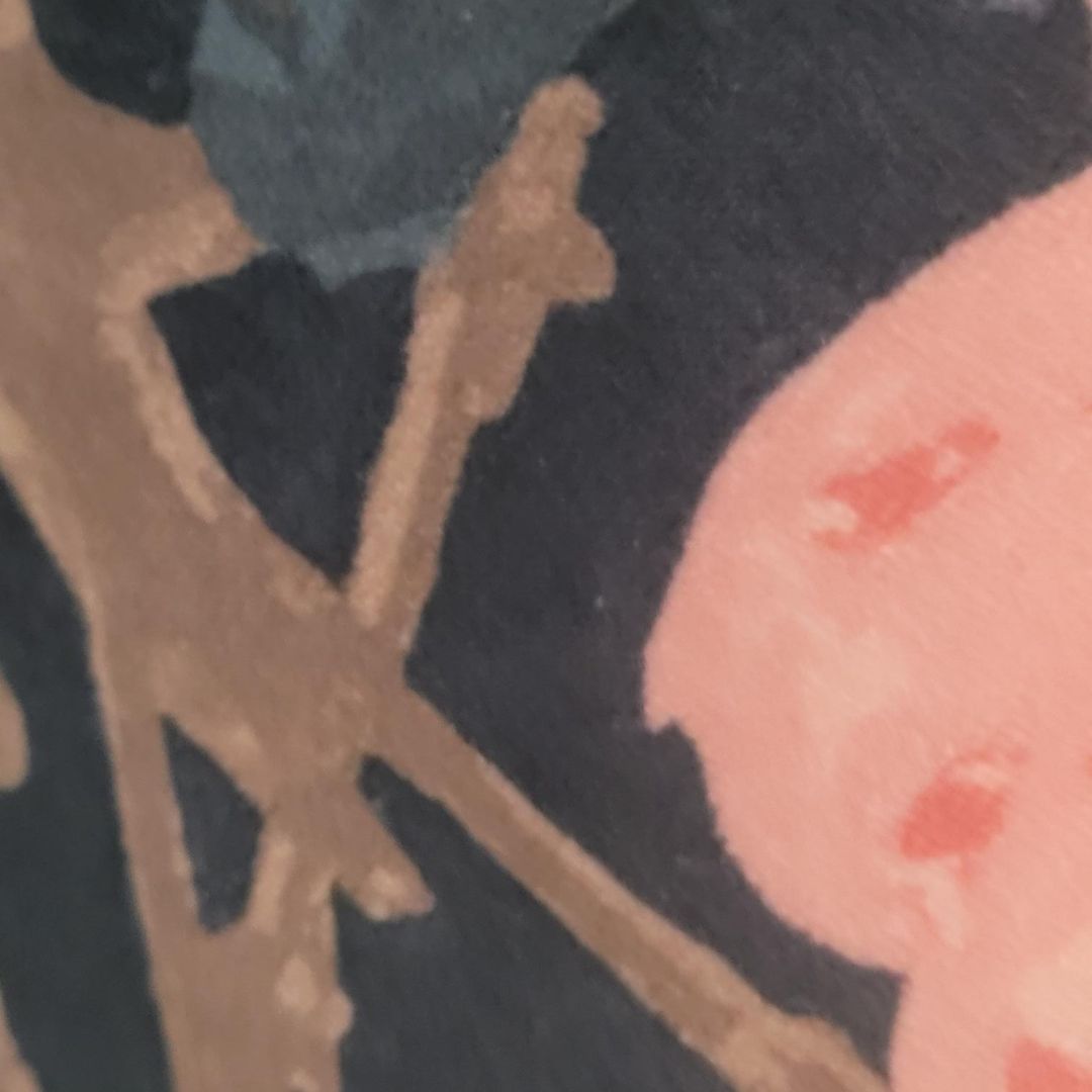 Velvet duck and floral empire lampshade, handmade from Linwood fabric, 25cm.