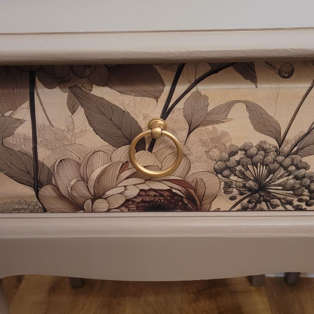 Bespoke Stag Minstrel Bedside Tables with Floral Decoupage – Bedroom Furniture | Guest Bedroom | Versatile Vintage Furniture