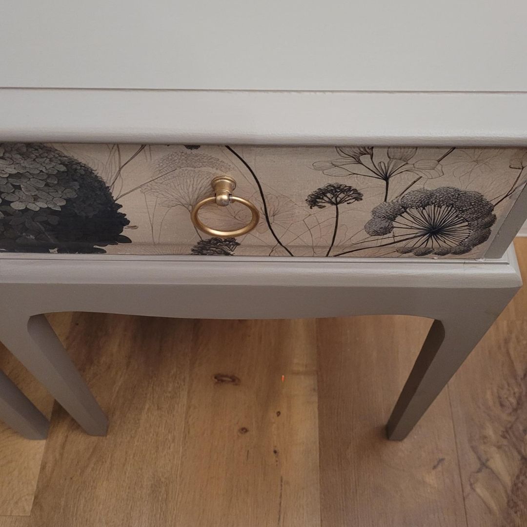 Bespoke Stag Minstrel Bedside Tables with Floral Decoupage – Bedroom Furniture | Guest Bedroom | Versatile Vintage Furniture