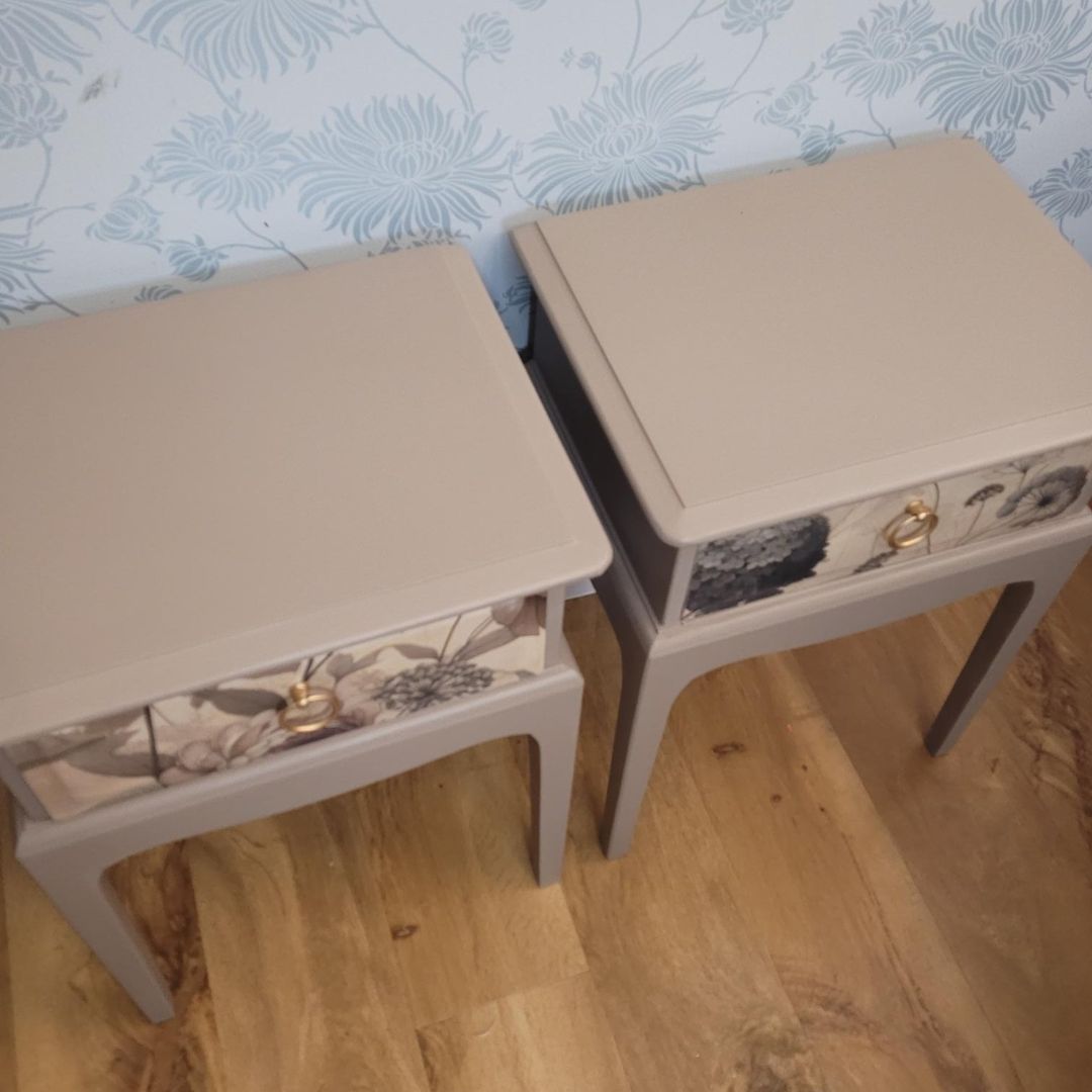 Bespoke Stag Minstrel Bedside Tables with Floral Decoupage – Bedroom Furniture | Guest Bedroom | Versatile Vintage Furniture