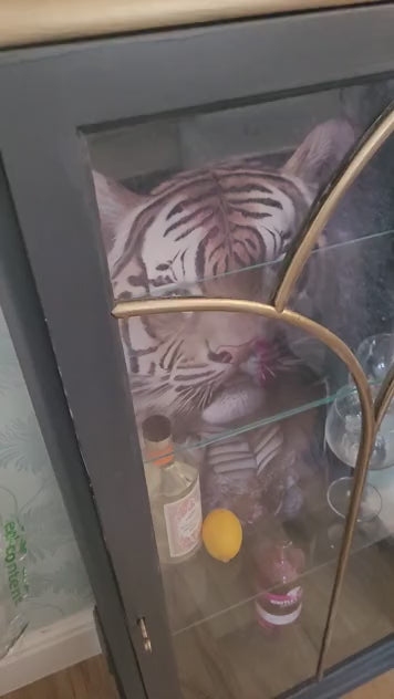 Gin Cabinet / Cocktail Cabinet with unique Tiger Decoupage