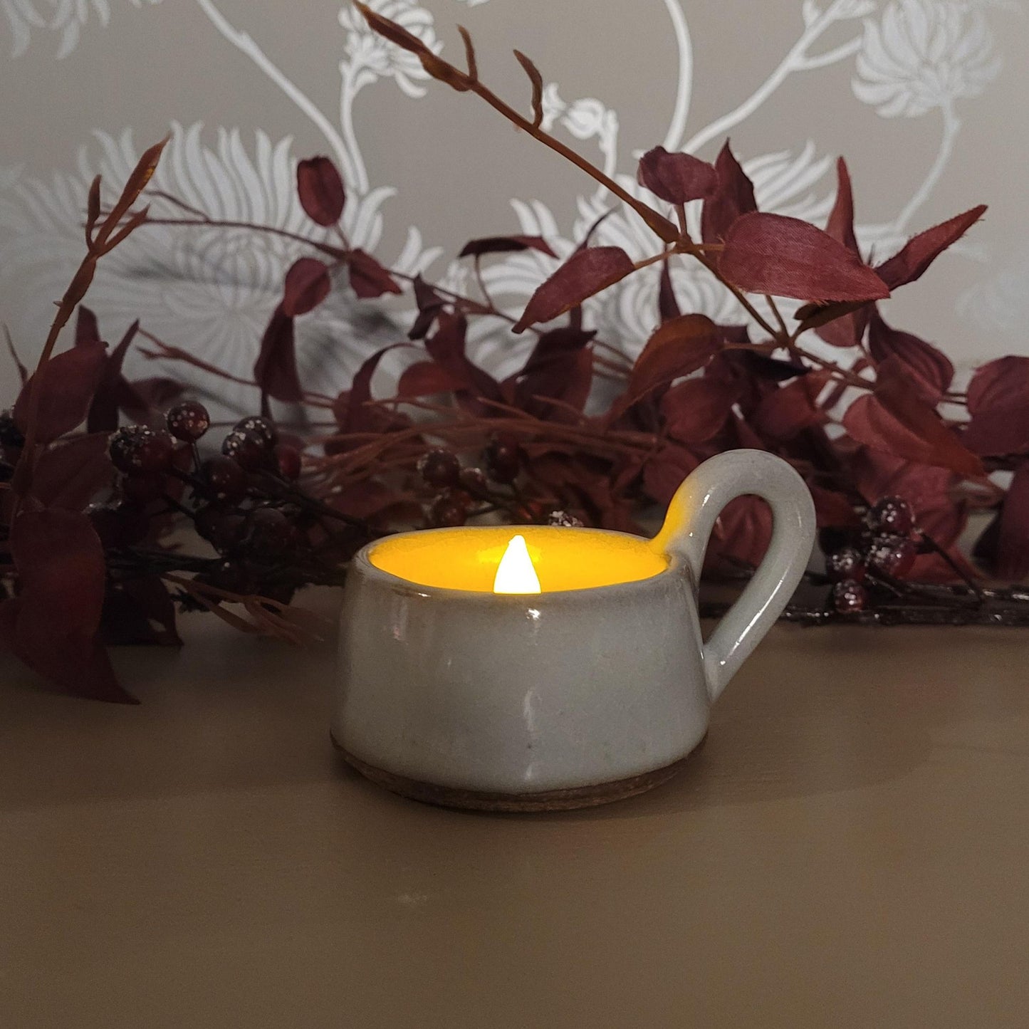 Stoneware Ceramic Elegant Tea Light Cup / Candle Holders / Festive Seasonal Lighting
