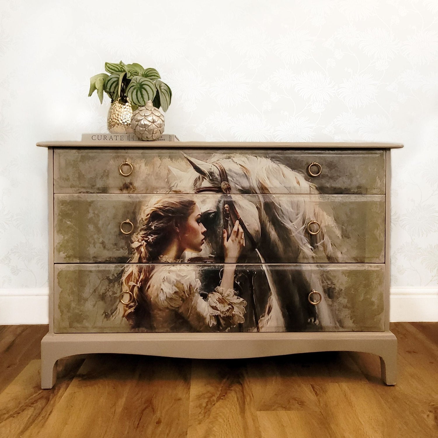 'Soulful Bond' Decoupaged Chest of Drawers | Rustic Furniture | Country Chic Interiors | Elegant Bedroom Furniture