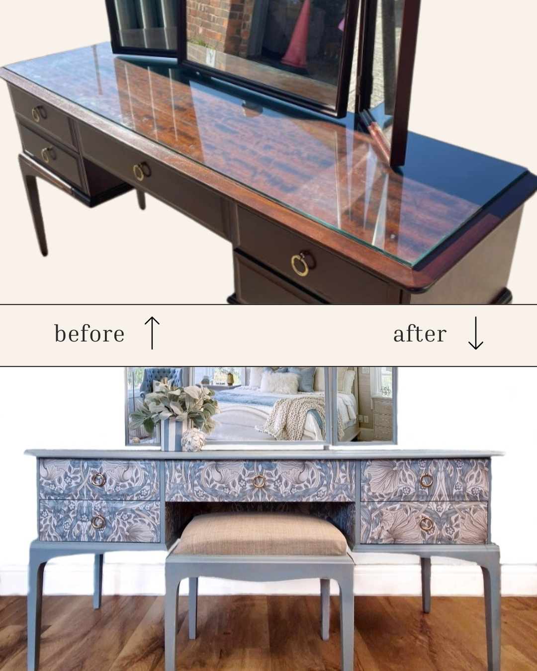 Commission-ready vintage furniture pieces for bespoke hand-painted commission in Cambridge