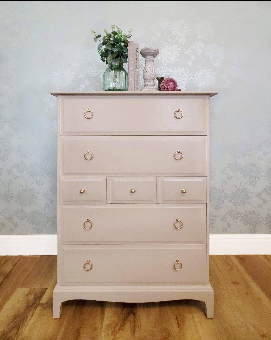 CUSTOM ORDER: Stag Minstrel Tall Boy / Seven Drawer Chest of Drawers / Bedroom Furniture / Living Room Furniture  / Bespoke Hand Painted Furniture