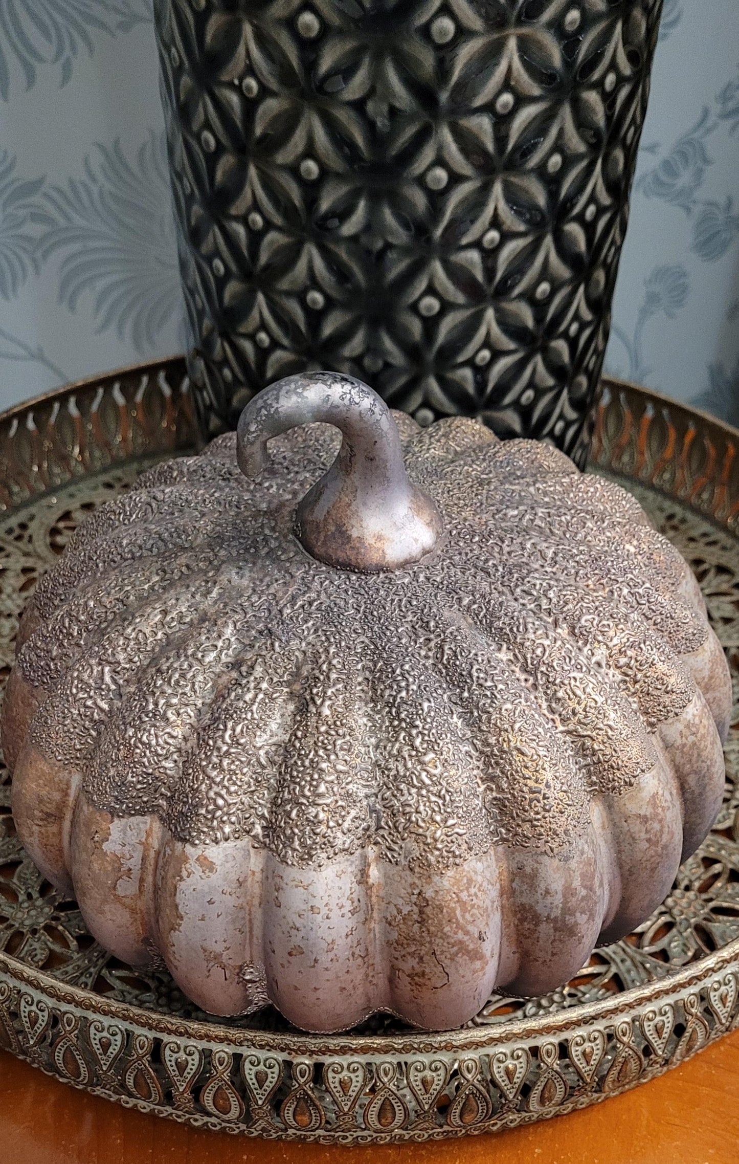 Large Burnished Decorative Pumpkin