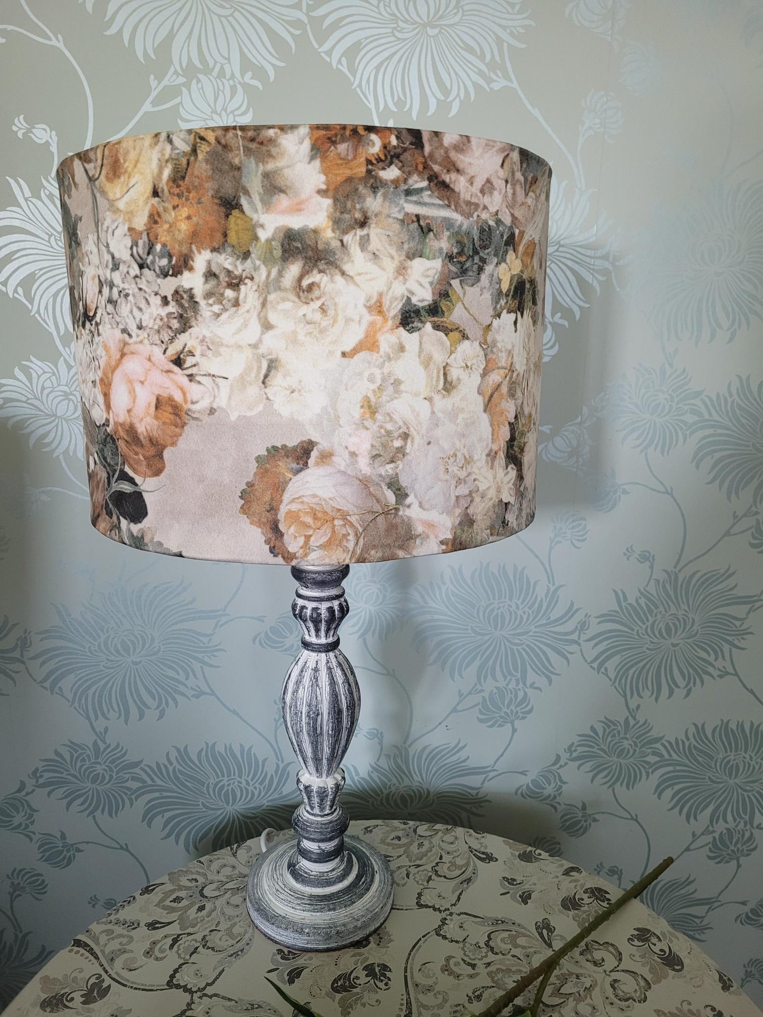 Velvet table lamp sales shade