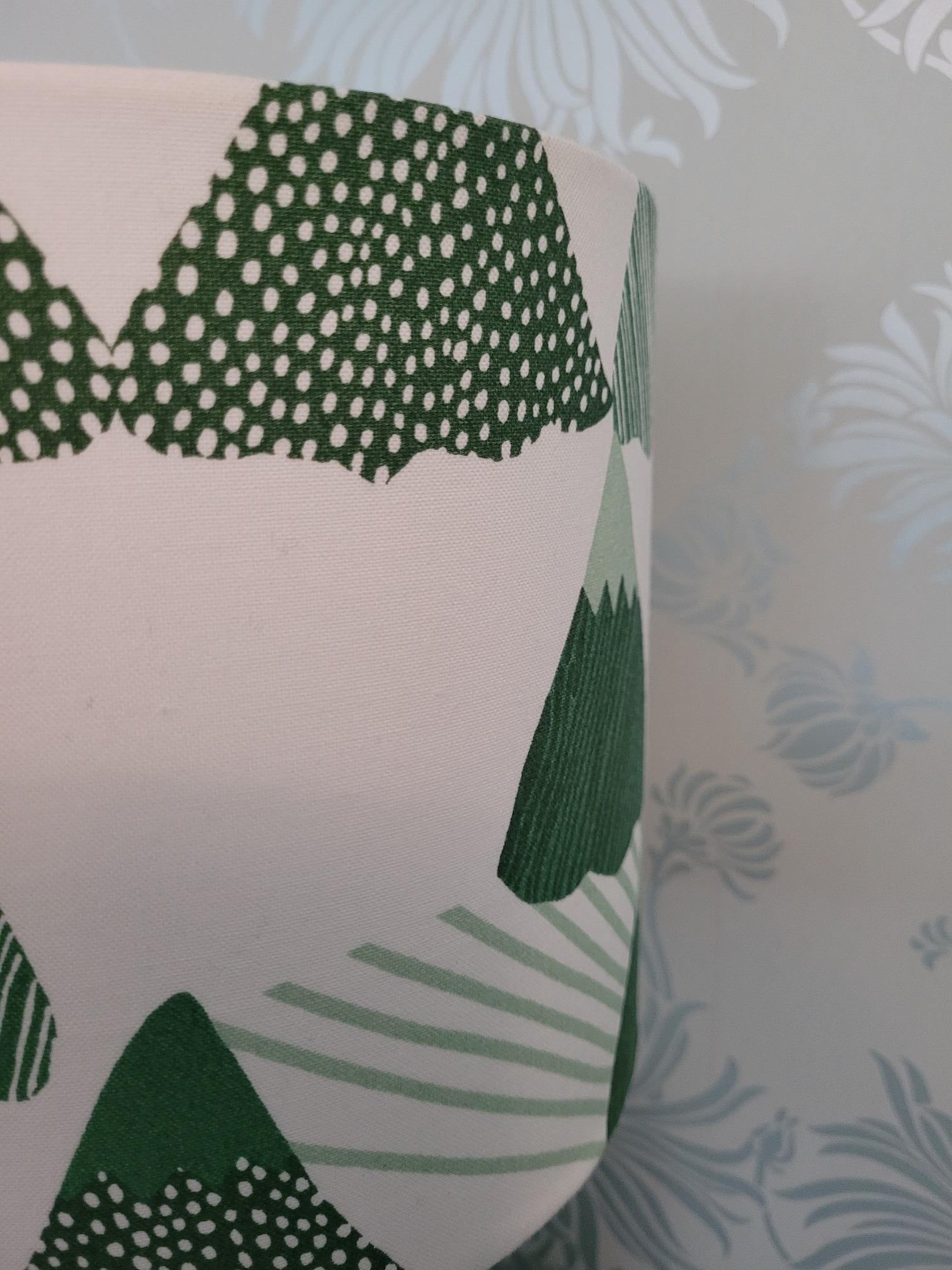 Scandi / Nordic Hares & Pine Forest Cotton Print 20cm Drum Lampshade by the Swedish Fabric Company