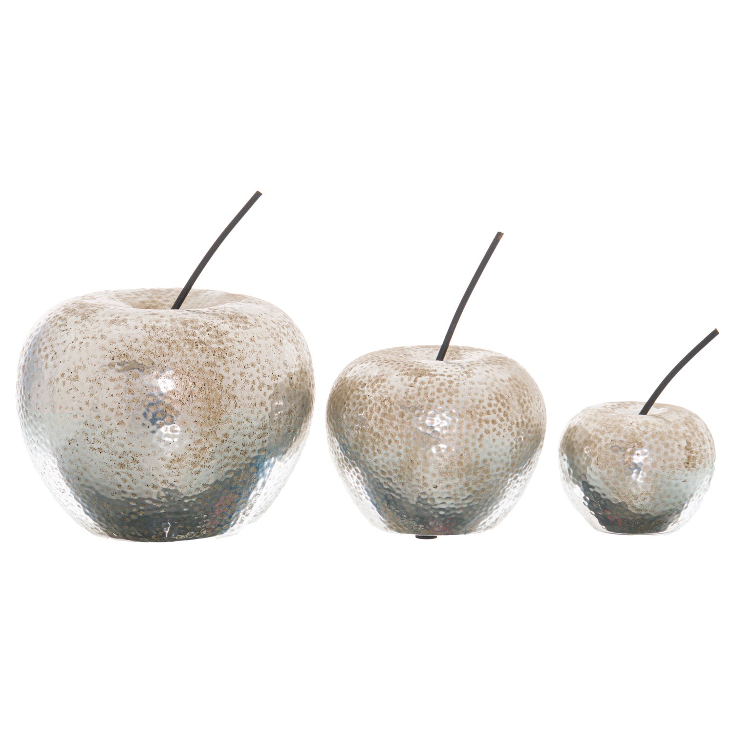 Large Silver Textured Ornamental Apple 