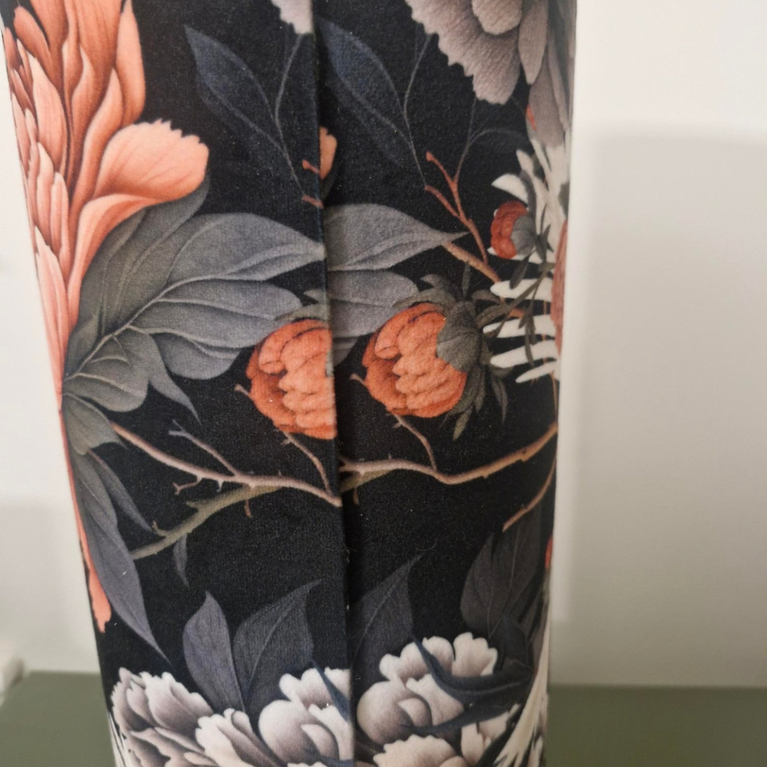 Art Deco Swan Print Table Lampshade — Becca Who Fabric, 150mm x 380mm