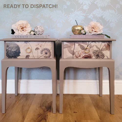 Bespoke Stag Minstrel Bedside Tables with Floral Decoupage – Bedroom Furniture | Guest Bedroom | Versatile Vintage Furniture