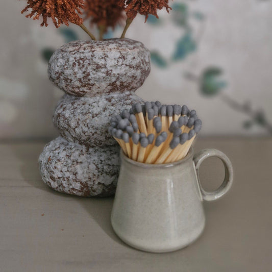 Espresso Cup Glazed Ceramic Match Striker Pot with Handle