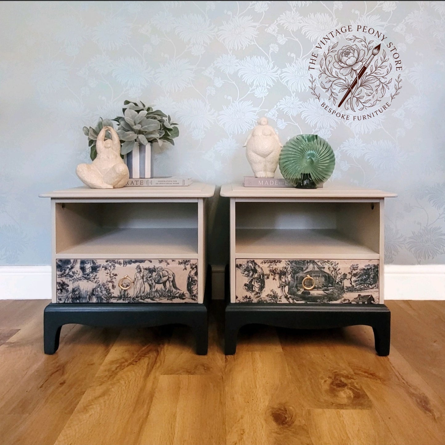 Custom Order | Stag Minstrel Letterbox Bedside Tables | Hand Painted Bespoke Commission | Fusion Mineral Paint